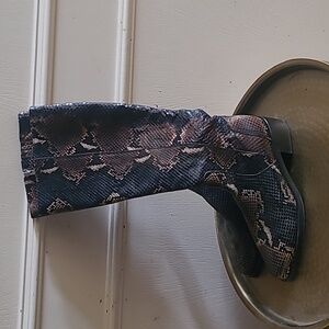 Aquatalia Snake Print Brown/Black Knee High Boot Sz 7